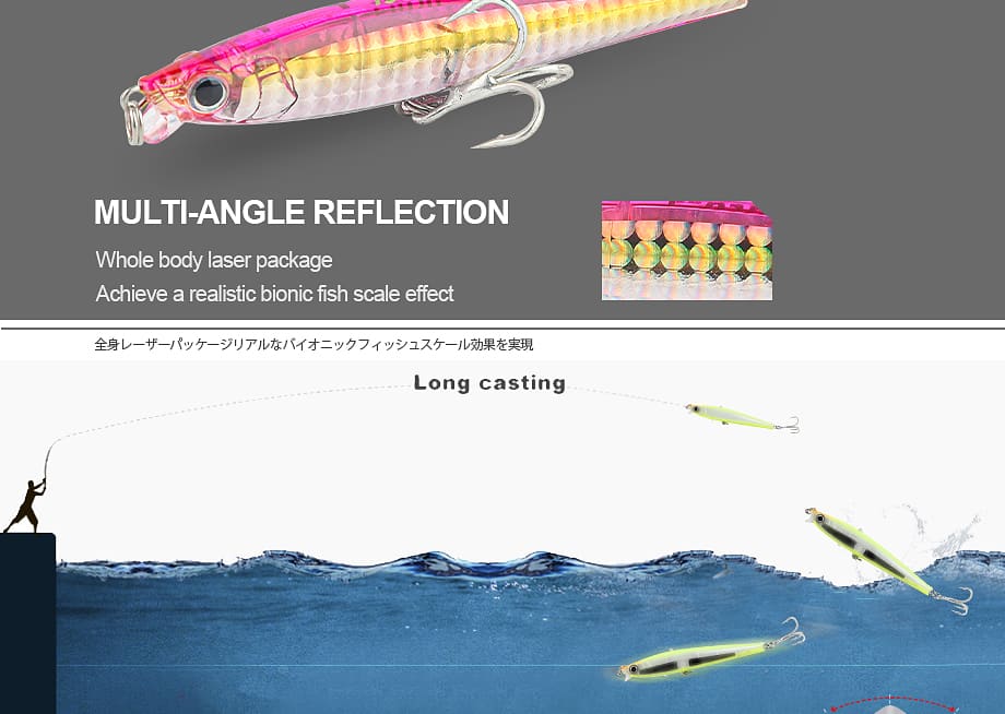 FJORD 105mm Fishing Lure 30g Glowing Pencil Lure Sinikng Minnow Lure for Long Casting detail 7