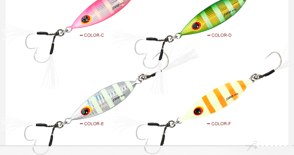 FJORD  Wholesale 30g 40g 60g Slow Pitch Jigs Lead Fishing Jig Glowing Lure Metal Lure Jig for Boat Fishing detail 2