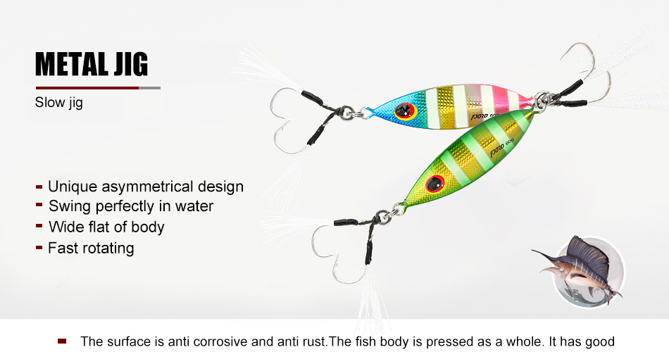 FJORD  Wholesale 30g 40g 60g Slow Pitch Jigs Lead Fishing Jig Glowing Lure Metal Lure Jig for Boat Fishing detail 4