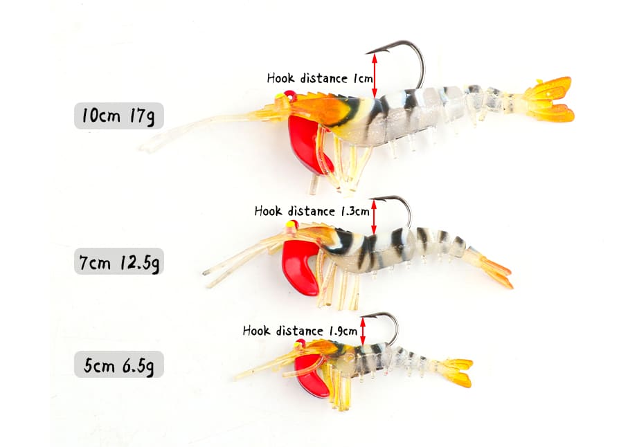 FJORD Artificial Soft Bait Shrimp Lure Luminous Lead Jig Hook 6.5g/12.5g/17g for Freshwater Casting River Lake Stream Fishing detail 10