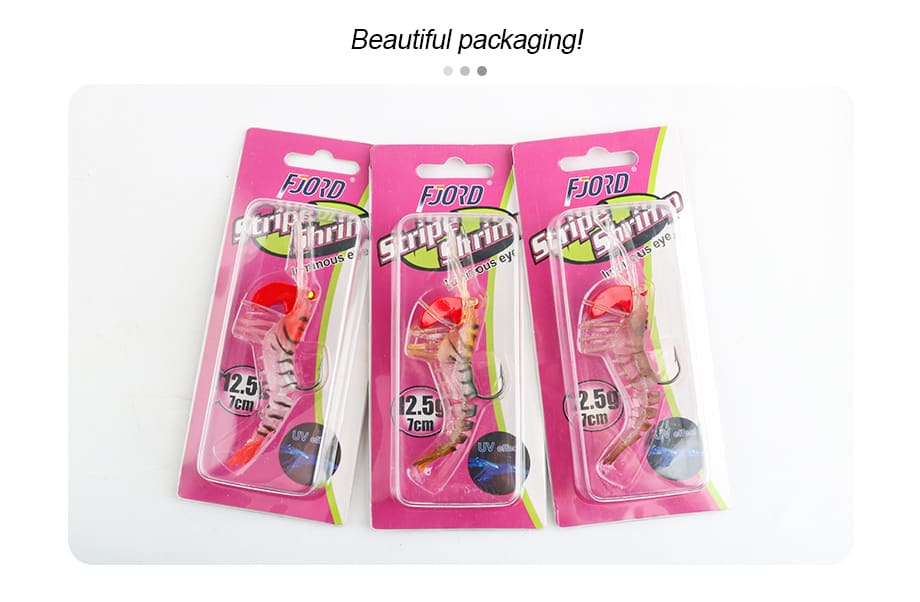FJORD Artificial Soft Bait Shrimp Lure Luminous Lead Jig Hook 6.5g/12.5g/17g for Freshwater Casting River Lake Stream Fishing detail 2