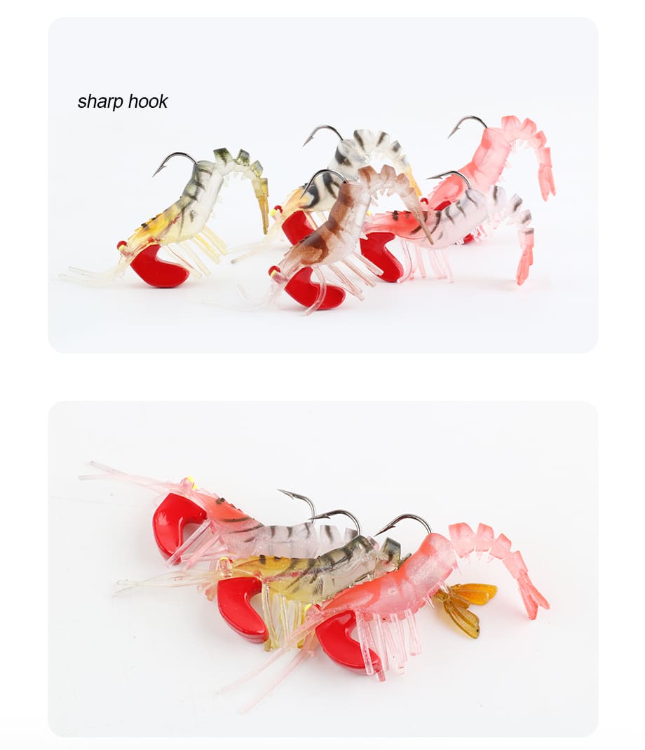 FJORD Artificial Soft Bait Shrimp Lure Luminous Lead Jig Hook 6.5g/12.5g/17g for Freshwater Casting River Lake Stream Fishing detail 3