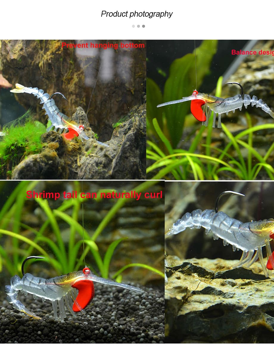 FJORD Artificial Soft Bait Shrimp Lure Luminous Lead Jig Hook 6.5g/12.5g/17g for Freshwater Casting River Lake Stream Fishing detail 5