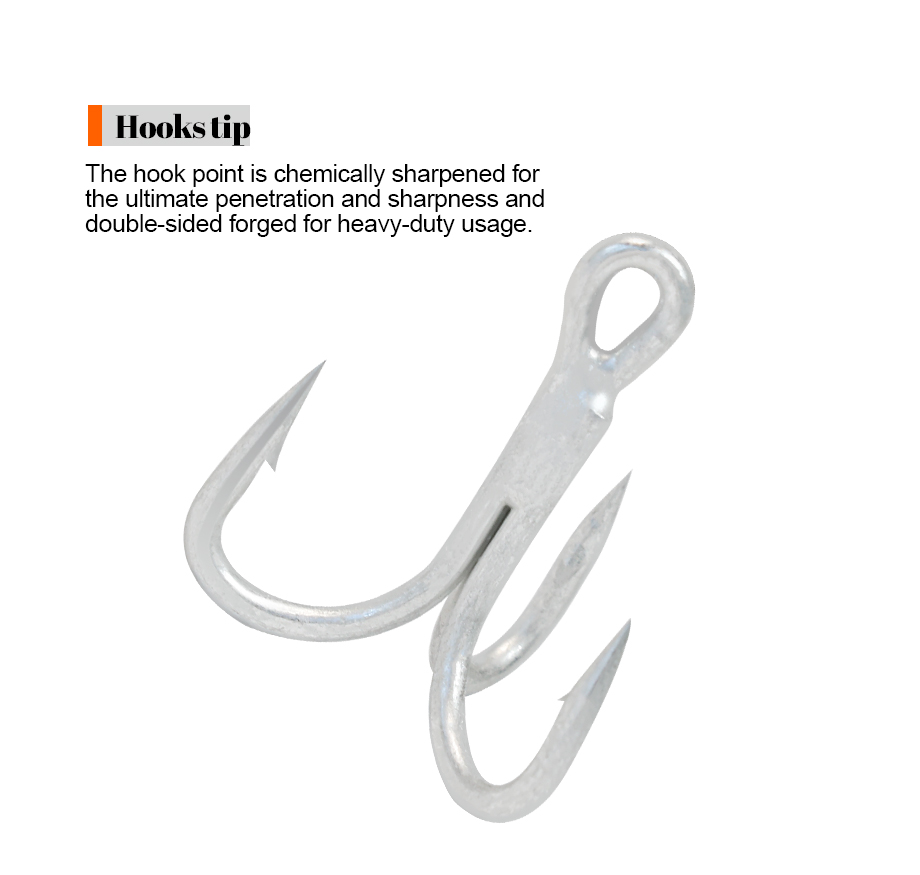 FJORD Factory Saltwater Hooks 4X Strengthen 2# 4# 6# Treble Assist Hooks Fishing Carbon Steel Shark Tuna Target River Position detail 1
