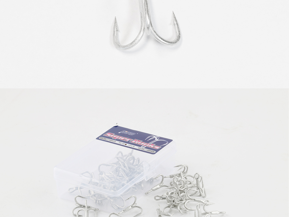 FJORD Factory Saltwater Hooks 4X Strengthen 2# 4# 6# Treble Assist Hooks Fishing Carbon Steel Shark Tuna Target River Position detail 3