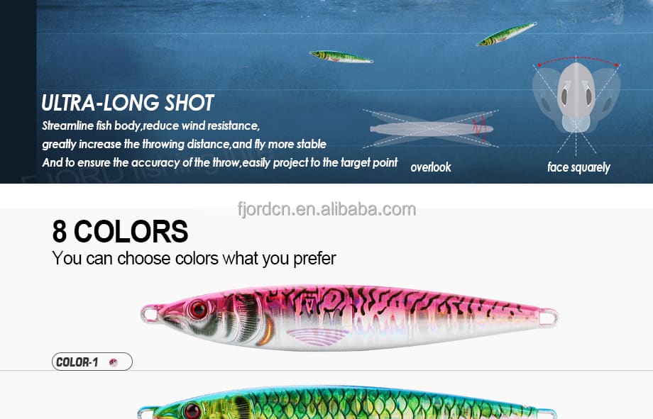 FJORD New Fishing Jigs 3D Printing Saltwater Jigging Lure 20G 40G 60G Glow Metal Jig Lure detail 7