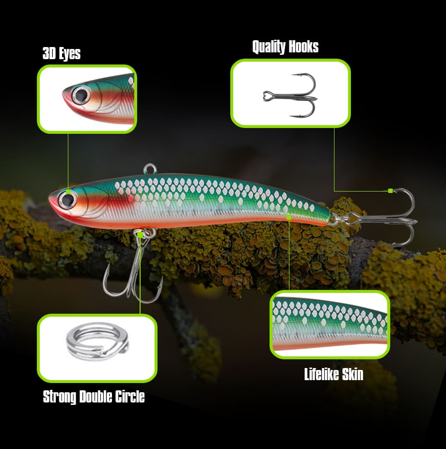 FJORD New Fishing Lures 29g 90mm Hard Plastic Vib Fishing Lures Vibration Hard Bait detail 4