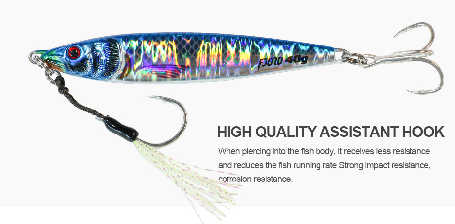 FJORD OEM 20g 30g 40g 60g Jigging Lure Saltwater Metal Jig for Long Casting 3D Color Jigs detail 2