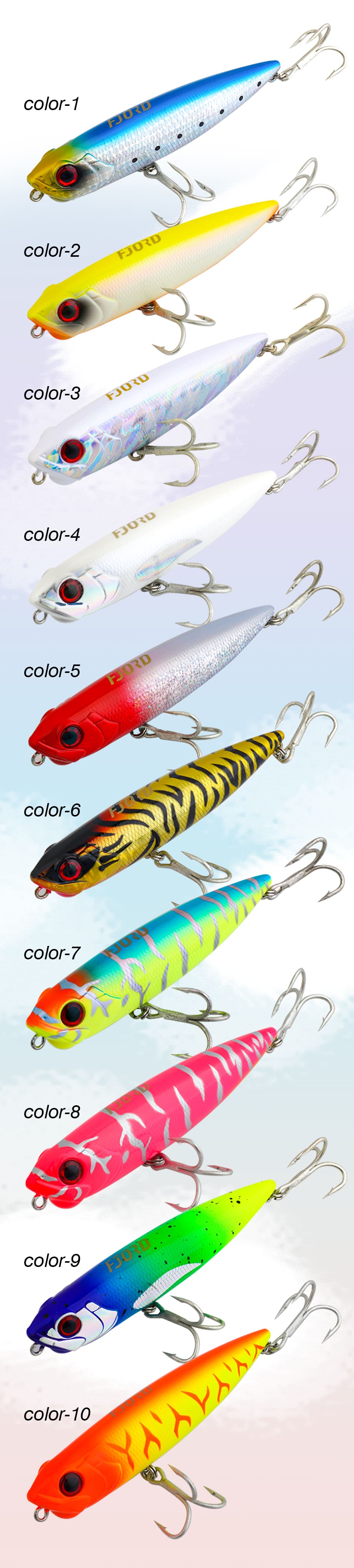 FJORD Customized Top Water Fishing Bait Lures110MM 22G Pencil Lure Saltwater Lures Fishing detail 6