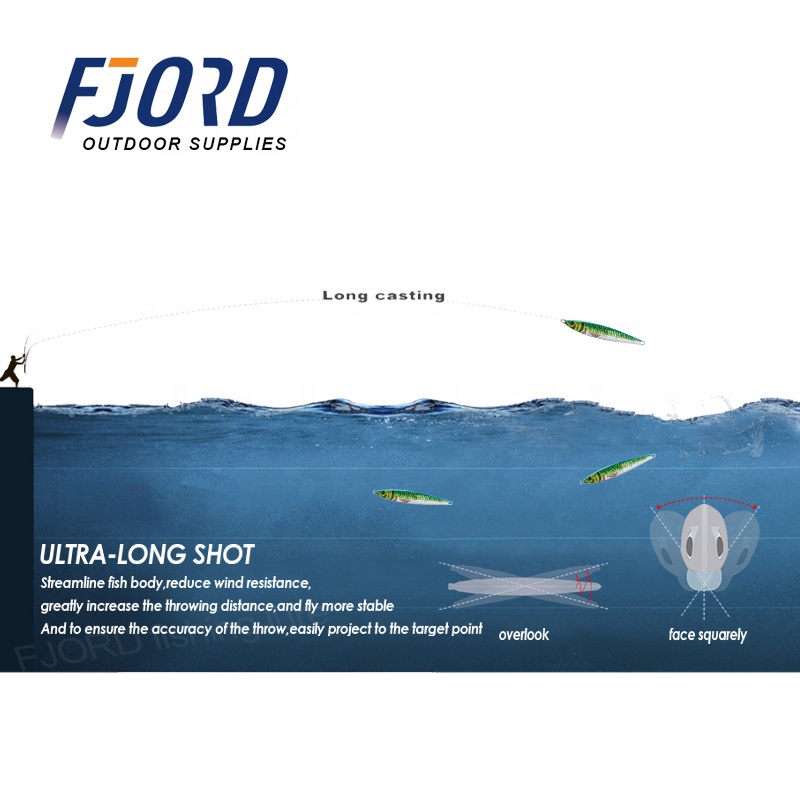 FJORD High Quality Stock 20g 40g 60g Jigging Lure Saltwater Metal Jig for Long Casting 3D Color Jigs detail 4