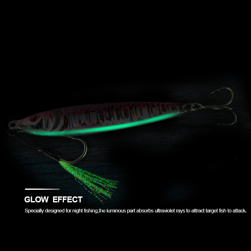 FJORD High Quality Stock 20g 40g 60g Jigging Lure Saltwater Metal Jig for Long Casting 3D Color Jigs detail 5