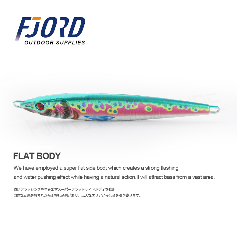 FJORD High Quality Stock 20g 40g 60g Jigging Lure Saltwater Metal Jig for Long Casting 3D Color Jigs detail 6
