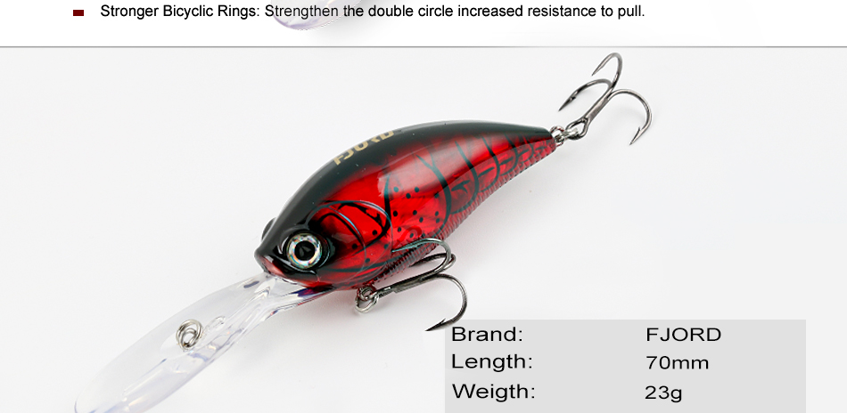 FJORD STOCK 23g 70mm Hard Fishing Lures Crank Bait Floating Minnow Lure Saltwater Tilapia Rivers Lakes Durable Metal Plastic detail 7