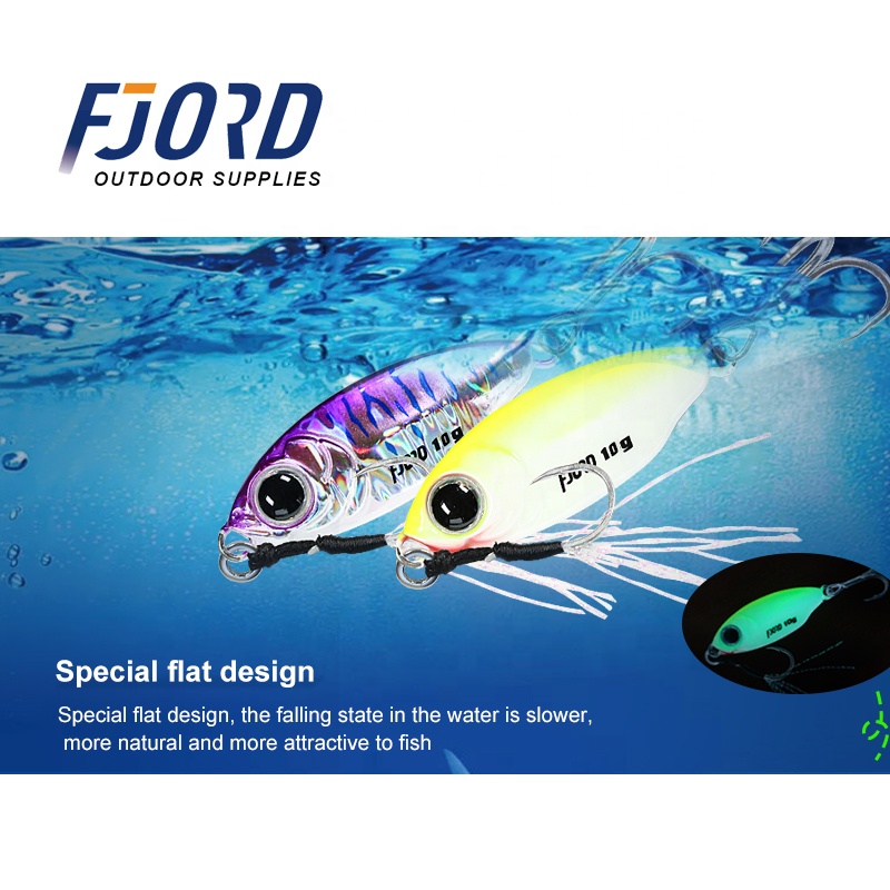 FJORD OEM Slow Pitch Jigging Lure Metal Fishing Lure 10g 15g 40mm 47mm Fishing Lure Bait detail 4