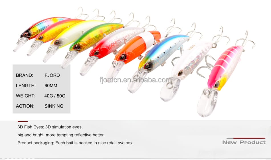 FJORD Customization 90mm 40g Minnow Big Game Lures Sinking Lure Minnow 40g 90mm Casting Fishing Lure Bait Hard Saltw detail 8