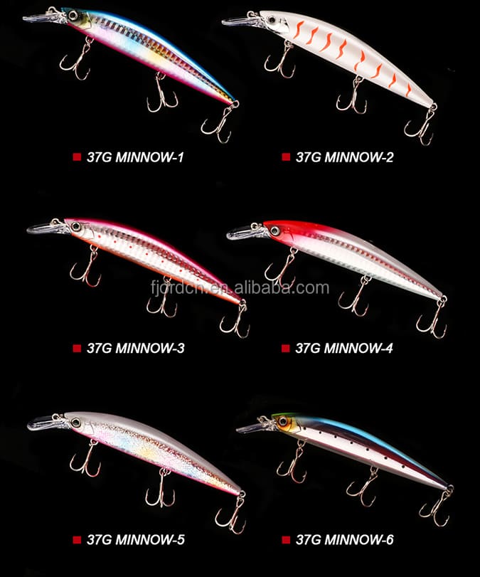 FJORD China Brand Supply 37g/110mm Hard Minnow Sinking Fishing Lures Sea Bass Lure for Fishing detail 5