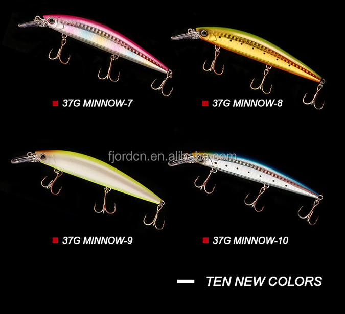 FJORD China Brand Supply 37g/110mm Hard Minnow Sinking Fishing Lures Sea Bass Lure for Fishing detail 6