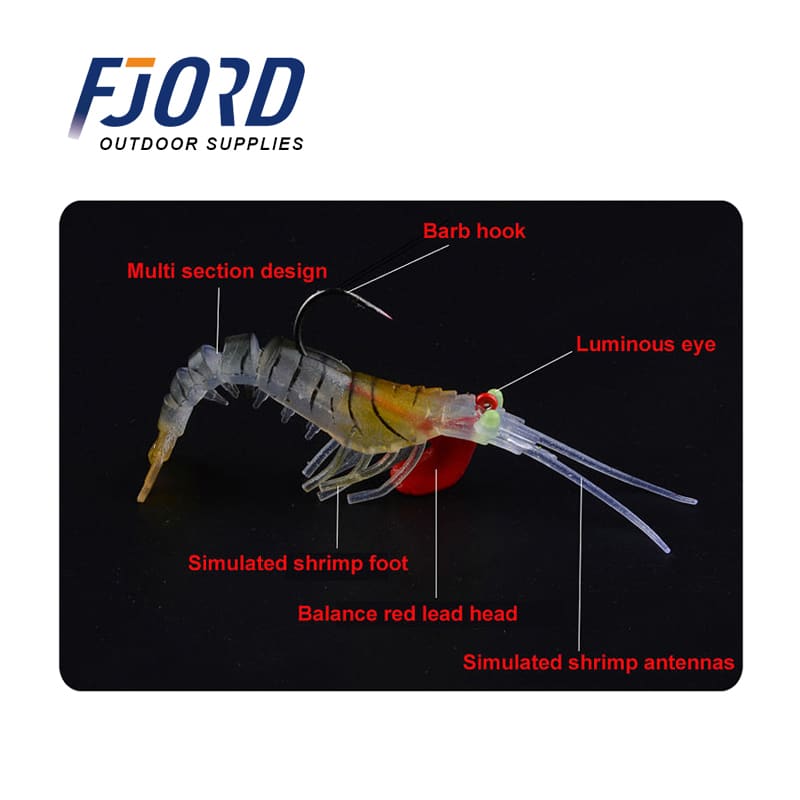 FJORD OEM Artificial Fishing Lure 6.5G/1.5G/17G Shrimp Lure with UV Effect Soft Shrimp Bait Jumping Shrimp detail 3