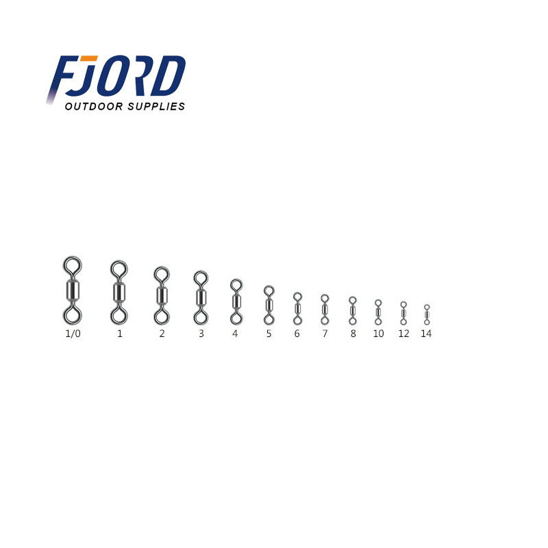 FJORD 100% Full Stainless Steel Ball Bearing Swivel High Strength Fishing Accessories With Solid Ring and Swivel Snap Hook
