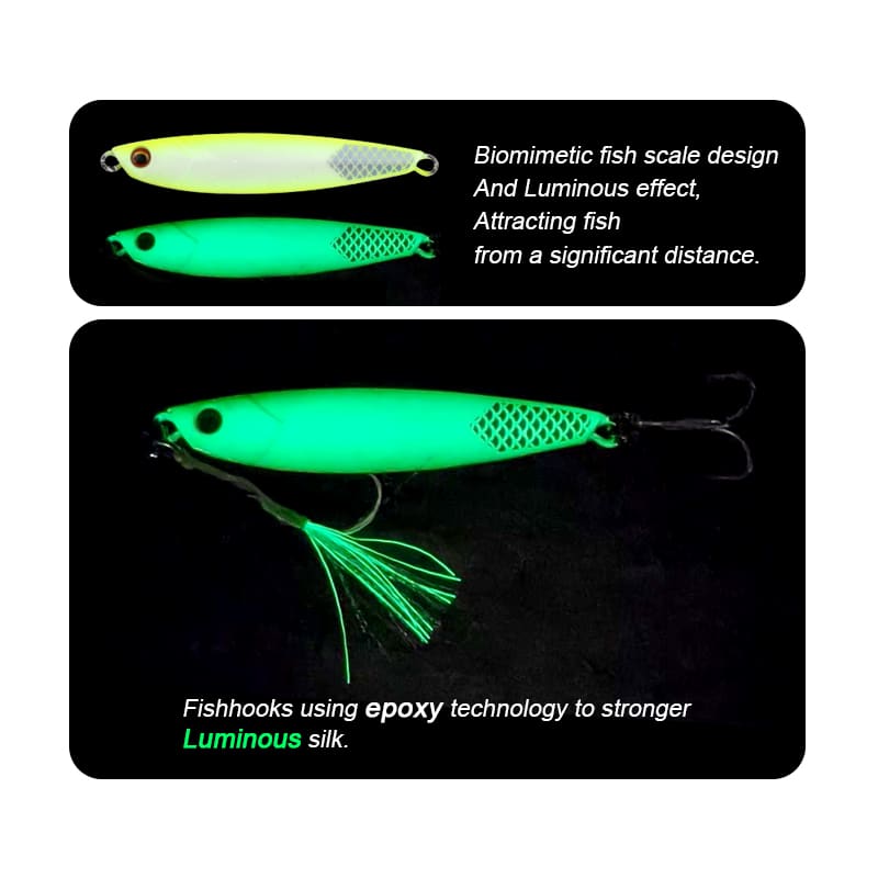 FJORD Jigging Lure 30G 40G 60G Jig Lure Luminous Lead Fish 3D Eyes with Fishing detail 3