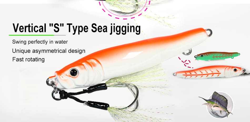 FJORD Customized Wholesale 100g Glowing at Dark Water Fishing Lure Jig Metal Slow Jig Lure for Saltwater detail 3