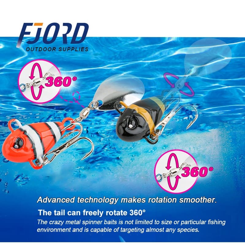 FJORD Customized Lead Metal Lures 7g 10.5g 14g 21g Rotating VIB Spinner for Long Casting Jigging Lures detail 3