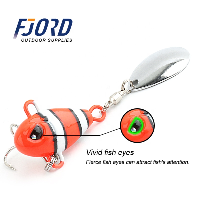 FJORD Customized Lead Metal Lures 7g 10.5g 14g 21g Rotating VIB Spinner for Long Casting Jigging Lures detail 5