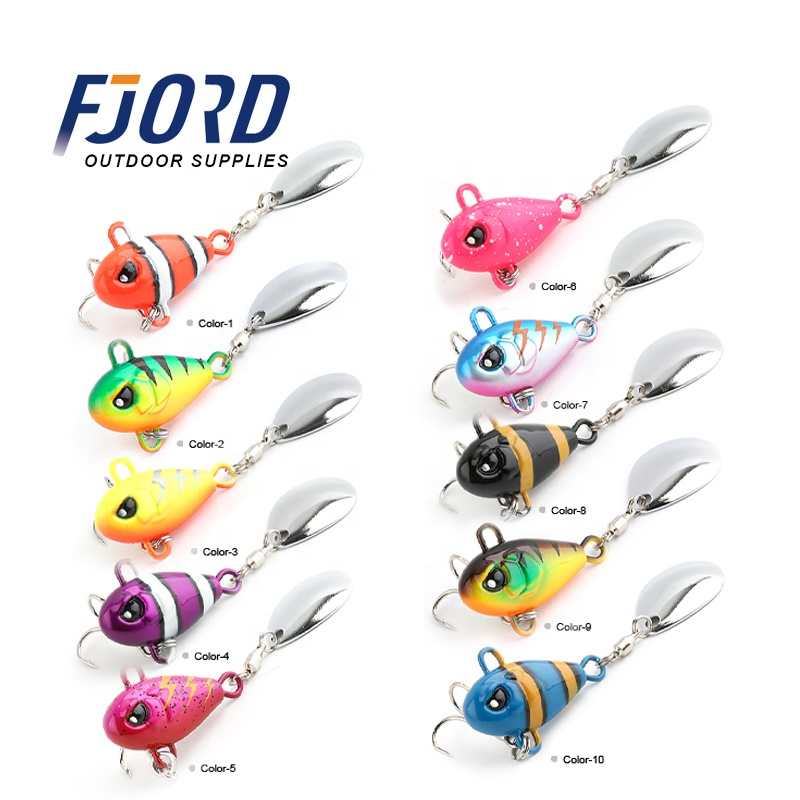 FJORD Customized Lead Metal Lures 7g 10.5g 14g 21g Rotating VIB Spinner for Long Casting Jigging Lures detail 6