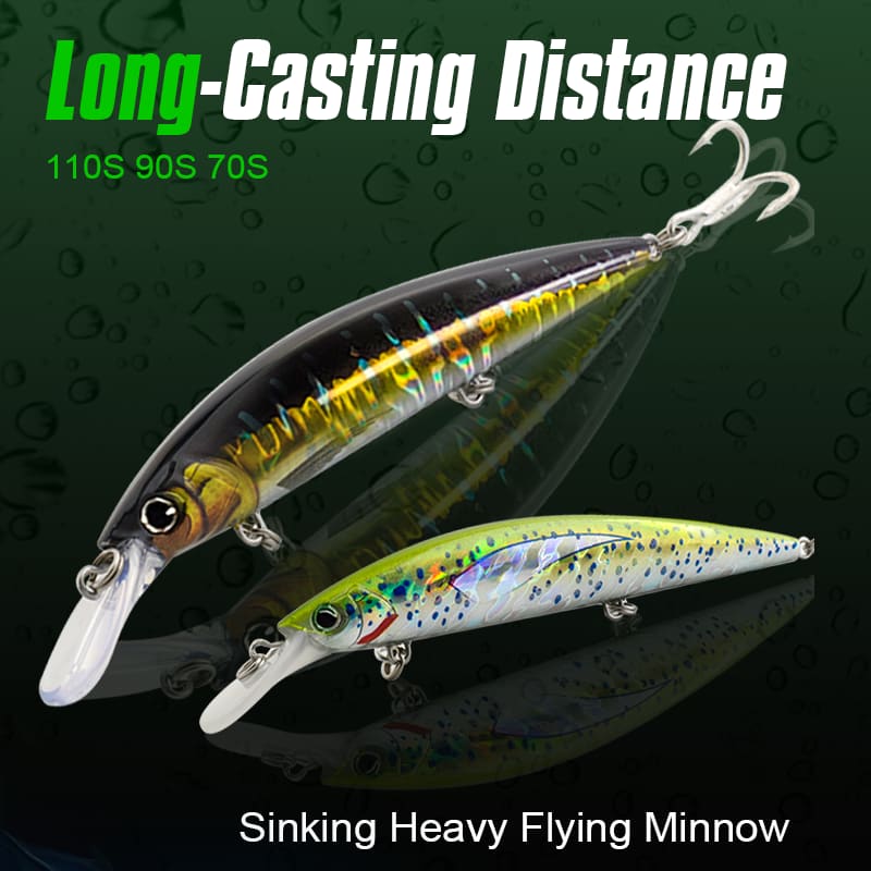 FJORD New 3D Printing Lure 37g 110mm Glowing Minnow Lure Sinking Minnow Sea Bass Lures detail 6