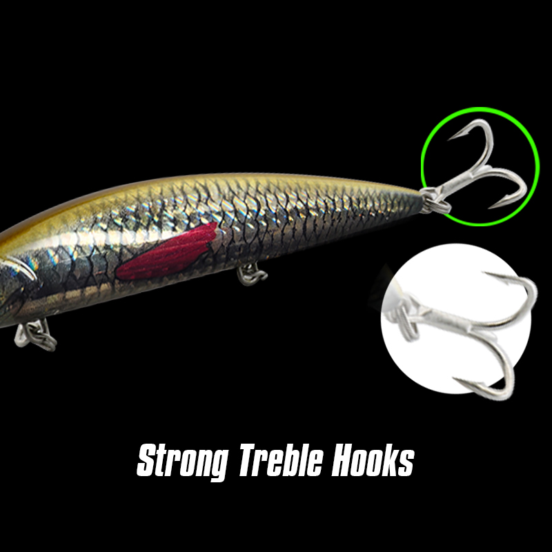 FJORD New 3D Printing Lure 37g 110mm Glowing Minnow Lure Sinking Minnow Sea Bass Lures detail 9