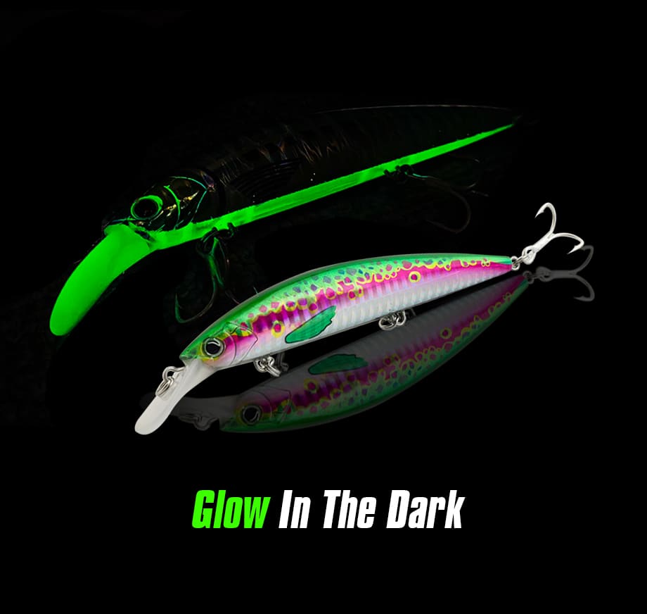 FJORD High Quality 3D Printing Lure 37g 110mm Sinking Minnow Glowing Lure Body Sea Bass Lures detail 2