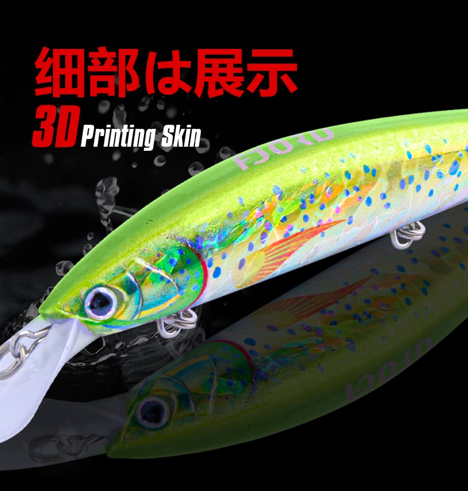 FJORD New Fishing Lure 90mm 29g Long Casting 3D Color Fishing Minnow Sinking Sea Bass Lure detail 5