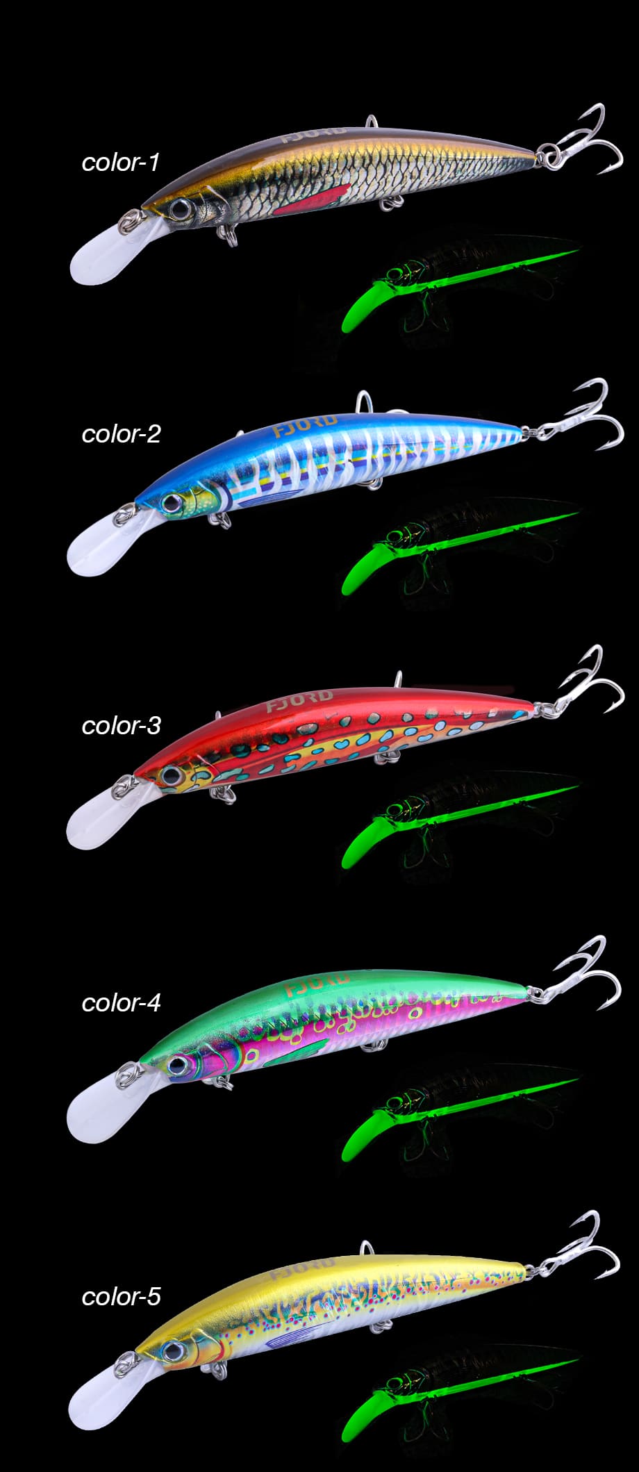 FJORD Glowing Lure 90mm 29g with 3D Color Minnow Lure Saltwater Fishing Minnow Bass Lures detail 2