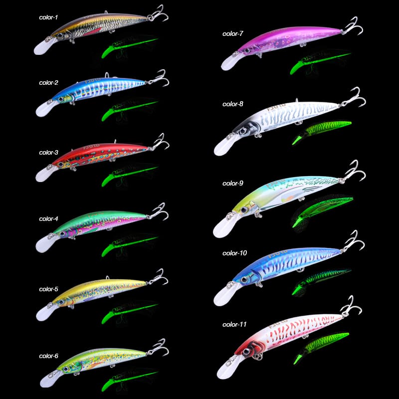 FJORD Luminous Minnow 90mm 29g Bass Lure with 3D Colors UV Sinking MINNOW detail 3