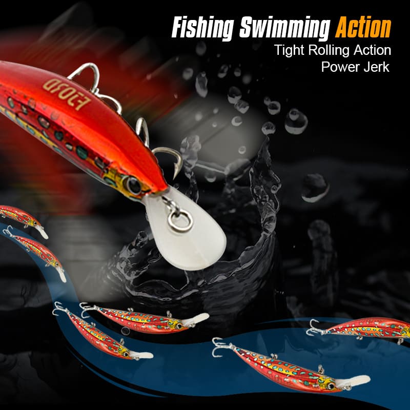 FJORD Luminous Minnow 90mm 29g Bass Lure with 3D Colors UV Sinking MINNOW detail 7