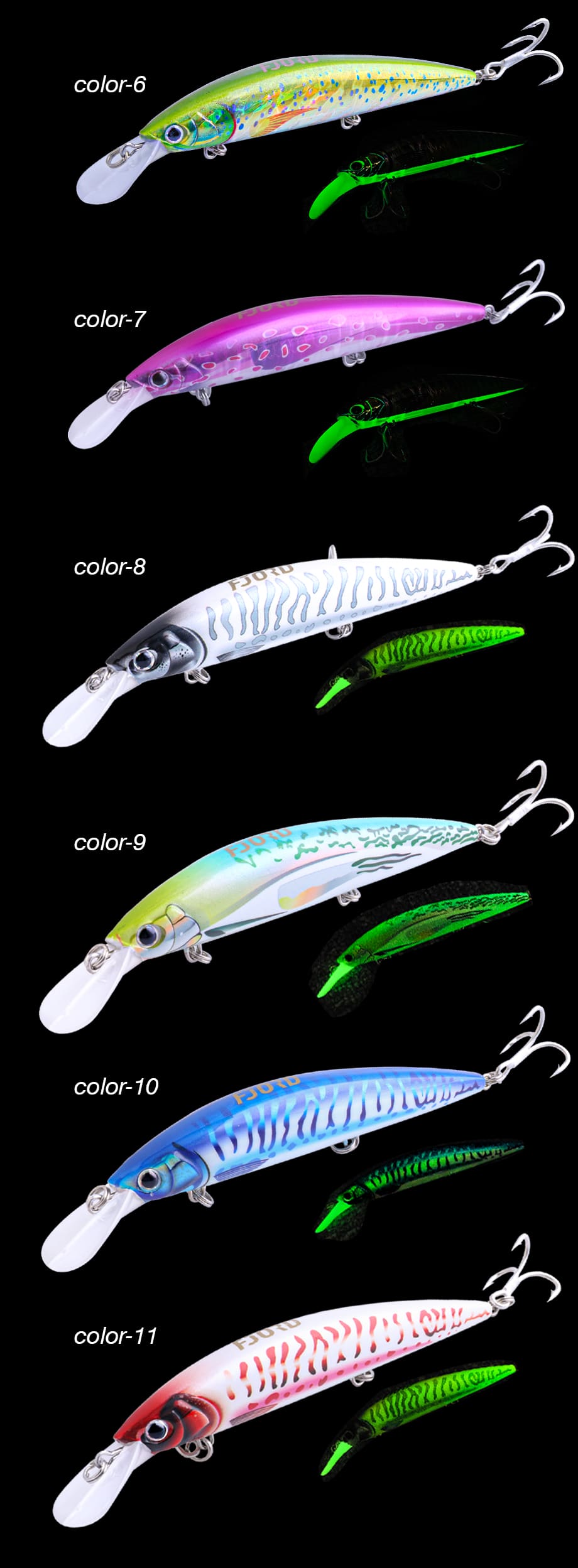 FJORD Lures Fishing Sinking Minnow Lure 17g 70mm 3D Printing Color Luminous Fishing Lures detail 10