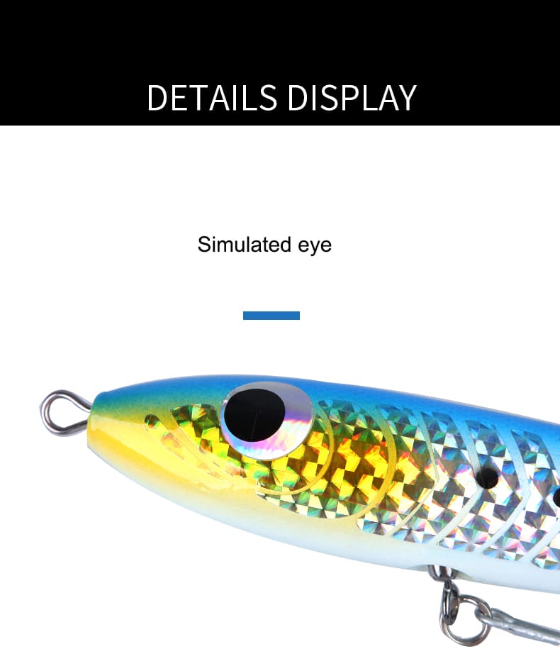 FJORD High Quality 60g 100g Wood Pencil Lure Long Casting Topwater Fishing Lure Sea Lures for Saltwater Fishing detail 7