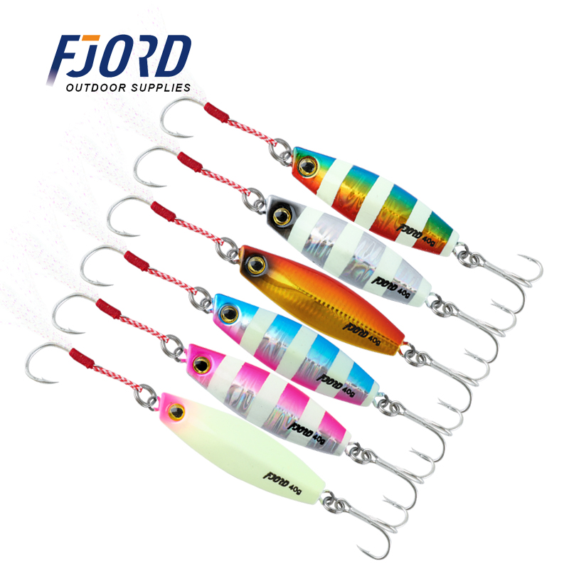 FJORD OEM 30g 40g 60g Pitch Jigging Lure Metal Saltwater Fishing Jigs Epoxy Resin Jig Slow