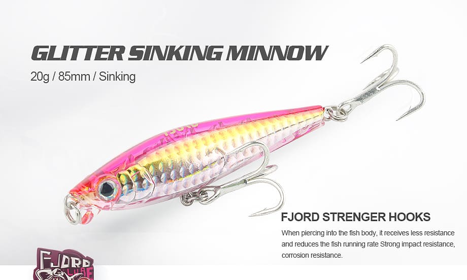 FJORD Minnows Lure Height Quality 8cm Sinking Minnow Lure detail 8
