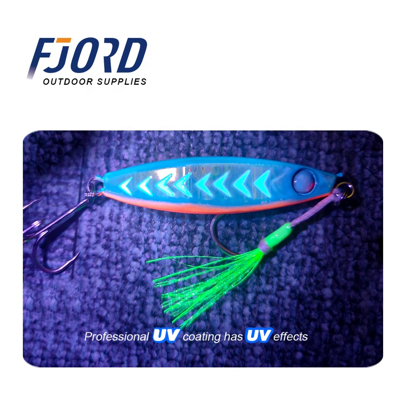 FJORD Customized Saltwater Lures40G 60G 80G Fast Jigging Lure Metal Jigs Glow Jigging Lure detail 2