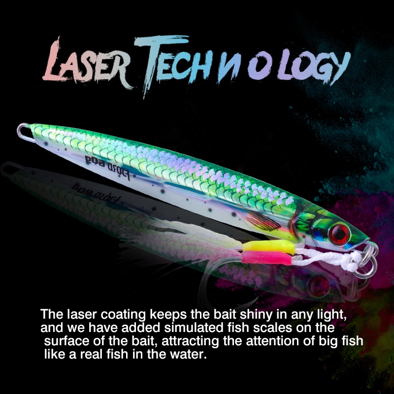 FJORD High Quality 40G 60G 80G 3D Printing Color Fishing Jig Saltwater Lures With UV Effect Glowing Metal Jigs detail 3