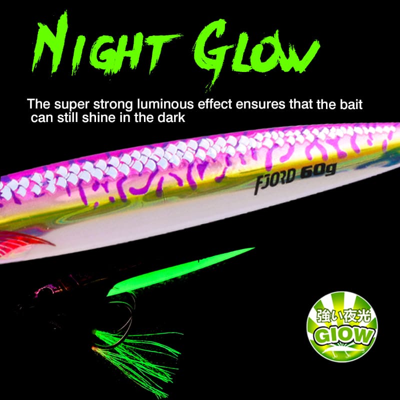 FJORD High Quality 40G 60G 80G 3D Printing Color Fishing Jig Saltwater Lures With UV Effect Glowing Metal Jigs detail 5
