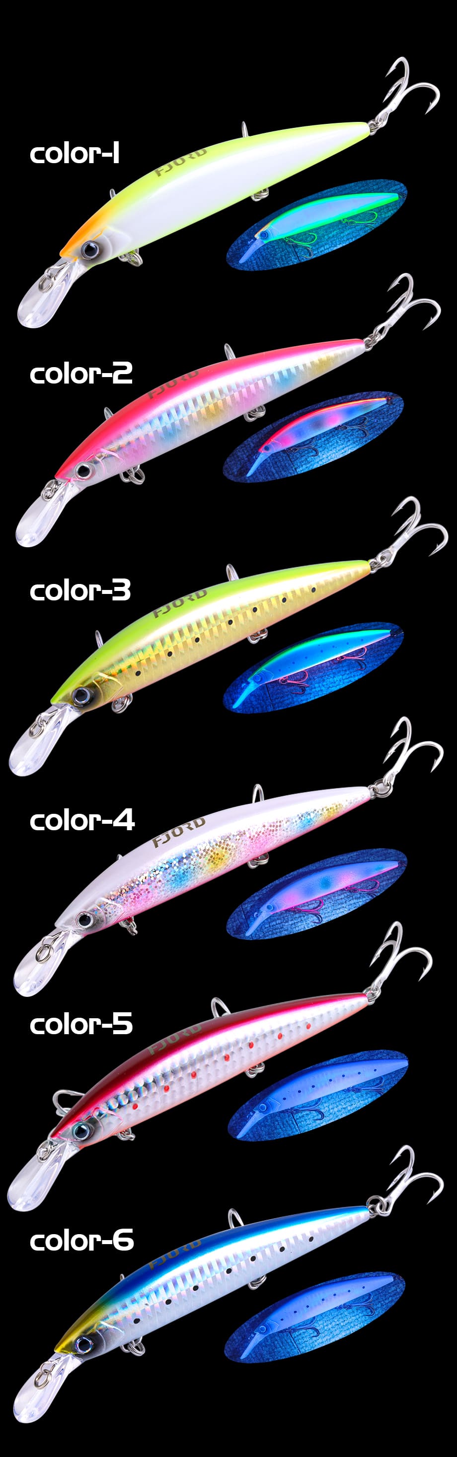 FJORD New Fishing Lures Minnow Custom110mm 37g 3D Printing Lure Glow Lure Body for Casting detail 6