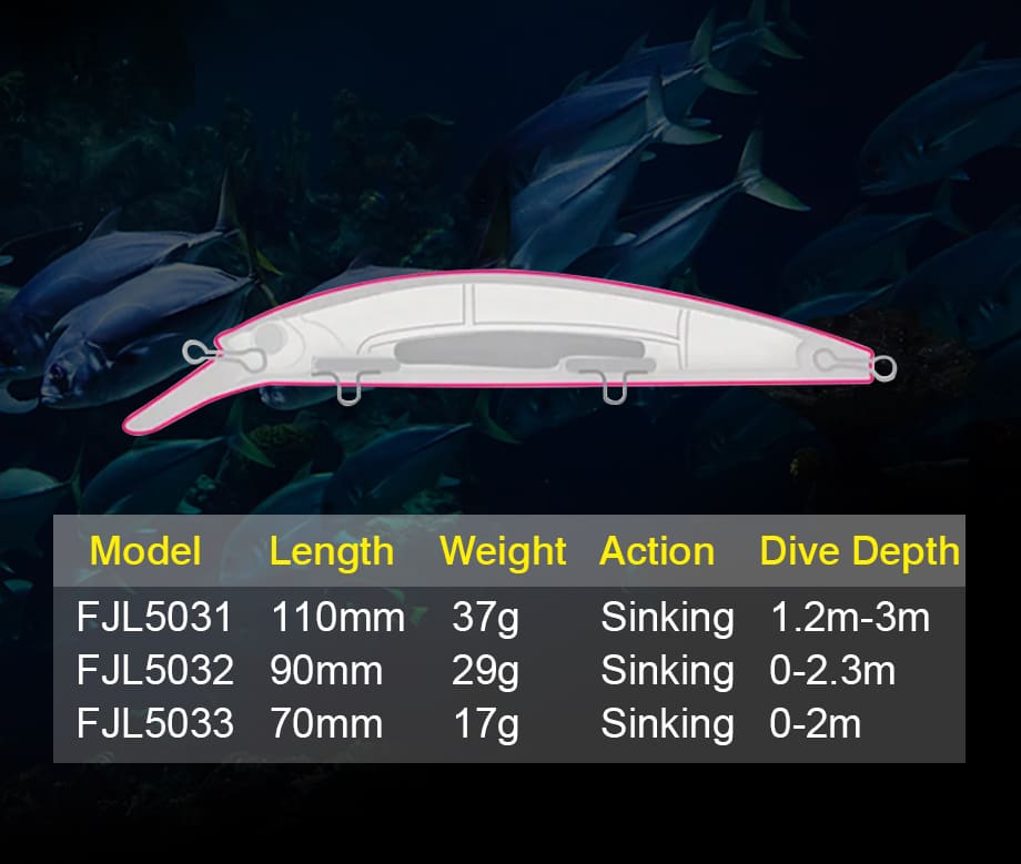 FJORD New Fishing Lures Minnow Custom110mm 37g 3D Printing Lure Glow Lure Body for Casting detail 8