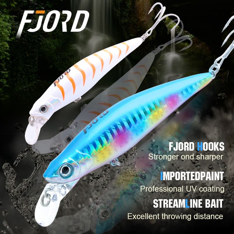 FJORD New Colors 90mm 31g Plastic Saltwater Minnow Fishing Lure Hard Plastic Lures with UV Light for Sea Fishing detail 1