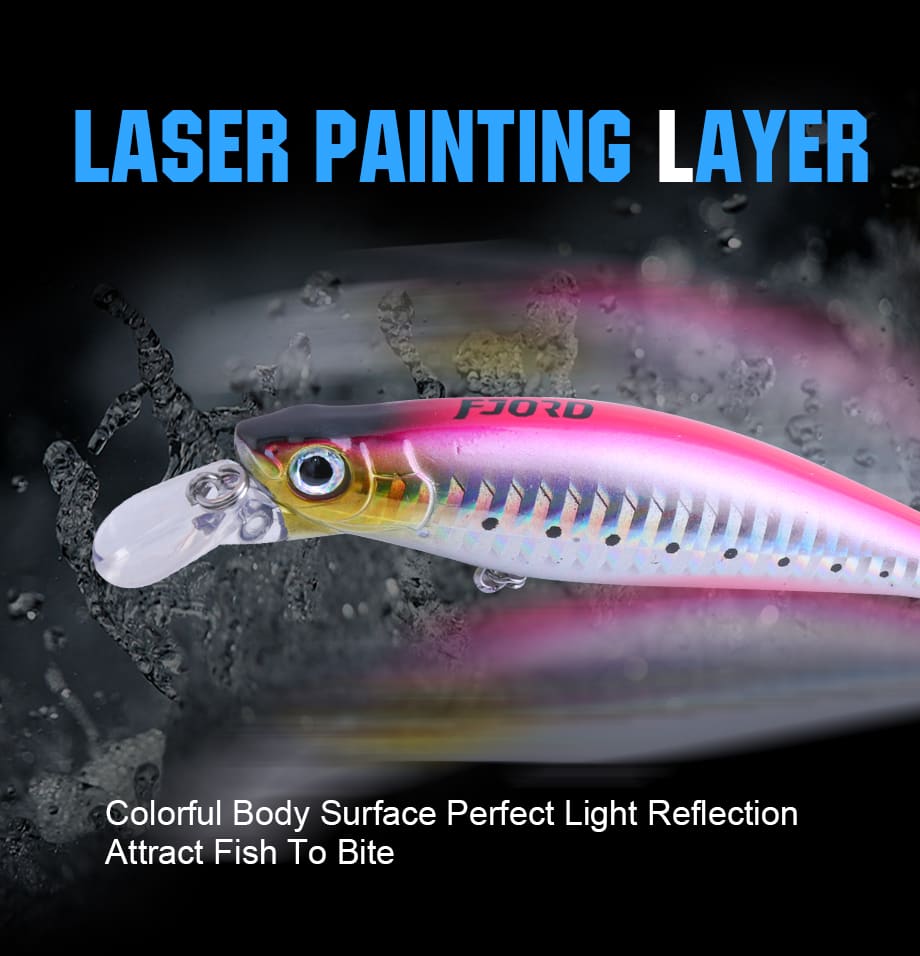 FJORD Costomzied Fishing Lure 31g 90mm Saltwater Minnow Lures UV Effect Bass Lures for Boat Fishing detail 10