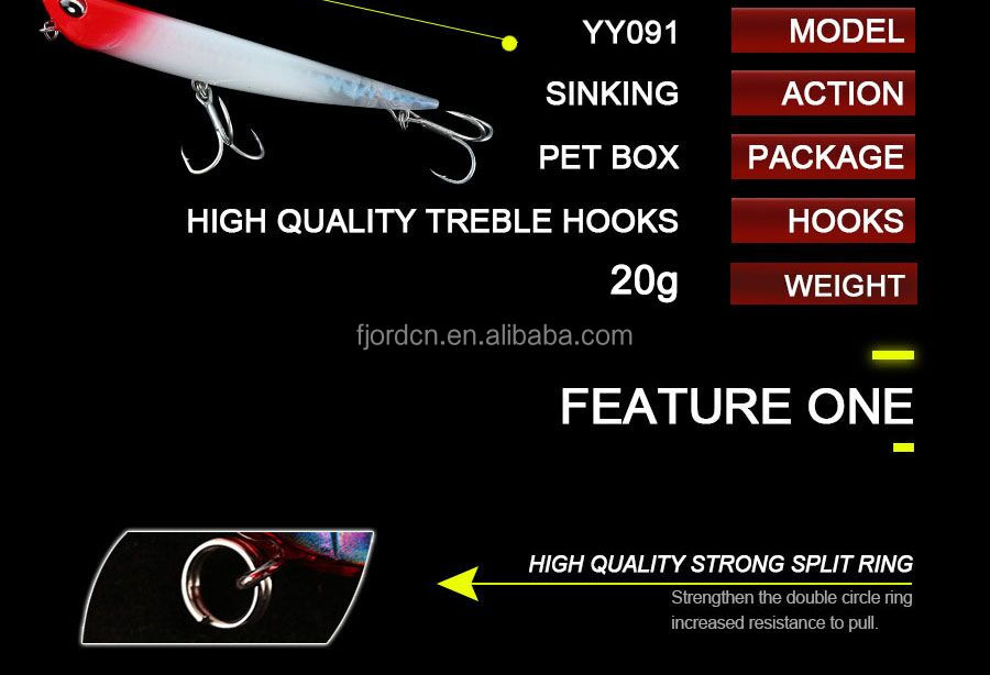 FJORD High Quality Sinking Stick Bait Pencil Fishing Lure 20g 100mm Bass Saltwater Lures detail 9