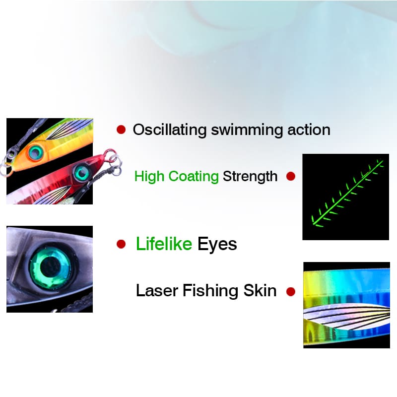 FJORD New Colors Glowing Jig 40g 60g UV Metal Jigging Lures for Saltwater Fishing detail 3