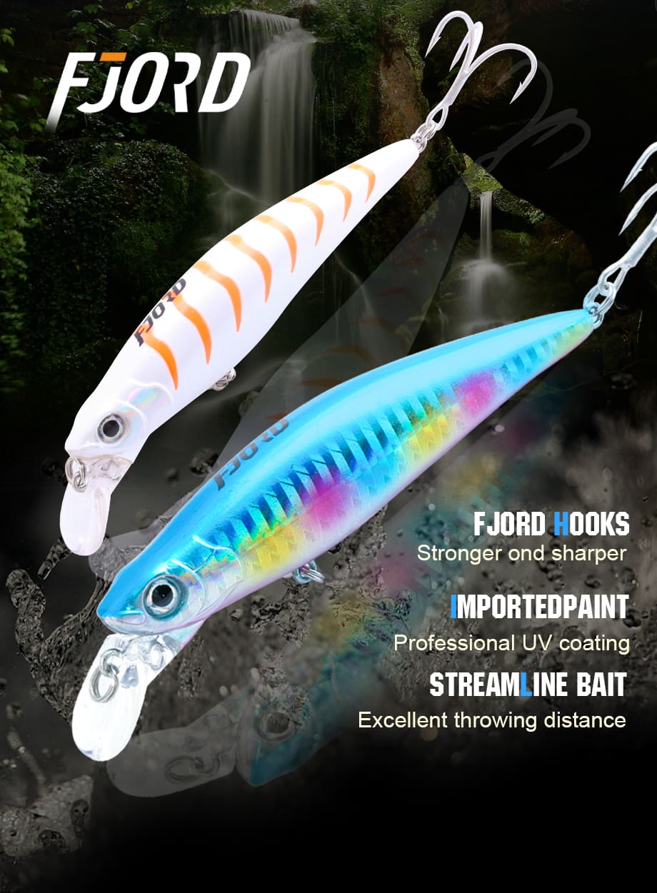 FJORD Costomzied Fishing Minnow Lure Sinking 31g 90mm UV Effect Deep Diver Fishing Lures Saltwater detail 1