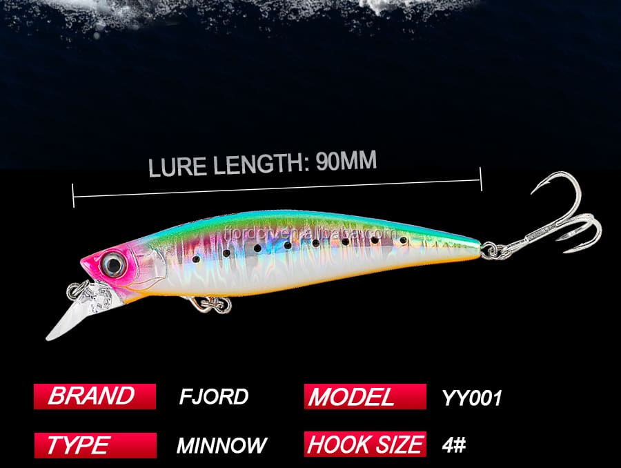 FJORD Costomzied Fishing Minnow Lure Sinking 31g 90mm UV Effect Deep Diver Fishing Lures Saltwater detail 8